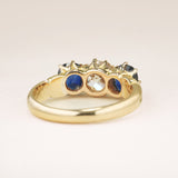 Antique, Victorian sapphire and diamond three-stone ring