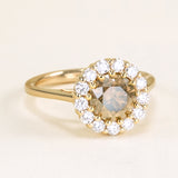 1.40ct Smokey-brown diamond and white diamond cluster ring