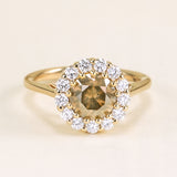 1.40ct Smokey-brown diamond and white diamond cluster ring
