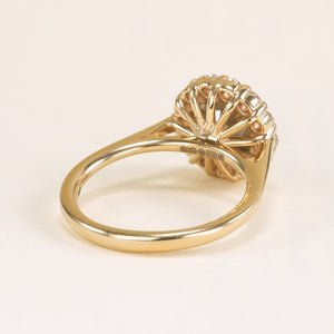 1.40ct Smokey-brown diamond and white diamond cluster ring