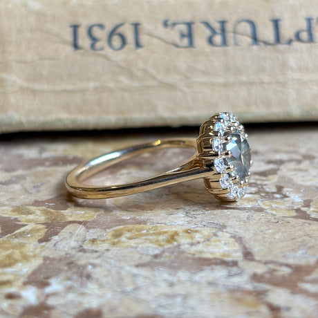 Smokey-brown diamond cluster ring