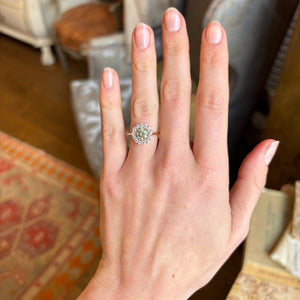 Smokey-brown diamond cluster ring