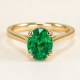 Oval-cut 2ct emerald single-stone ring