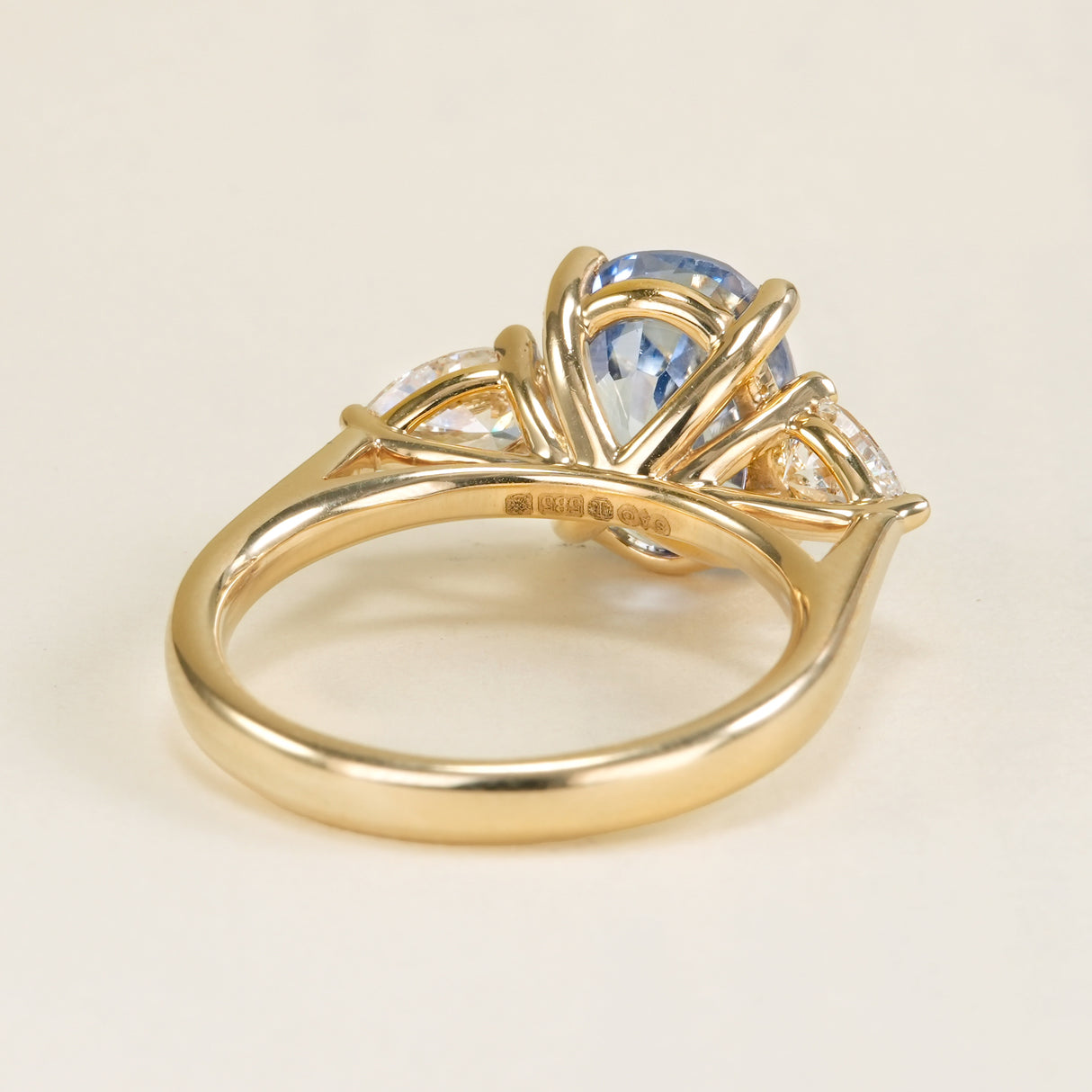 Sapphire & diamond three-stone ring