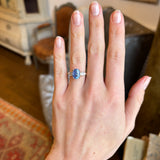 Sapphire & diamond three-stone ring