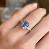 Sapphire & diamond three-stone ring