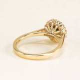 Green sapphire & diamond cluster engagement ring