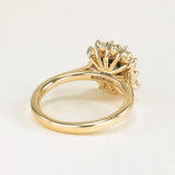 Square-cut teal sapphire & diamond cluster ring