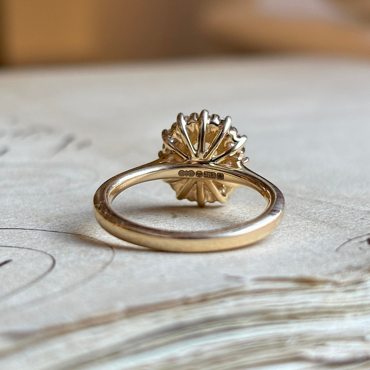 Yellow sapphire and diamond cluster ring