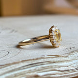 Yellow sapphire and diamond cluster ring