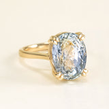 12.38ct Antique-cut Light blue sapphire cocktail ring