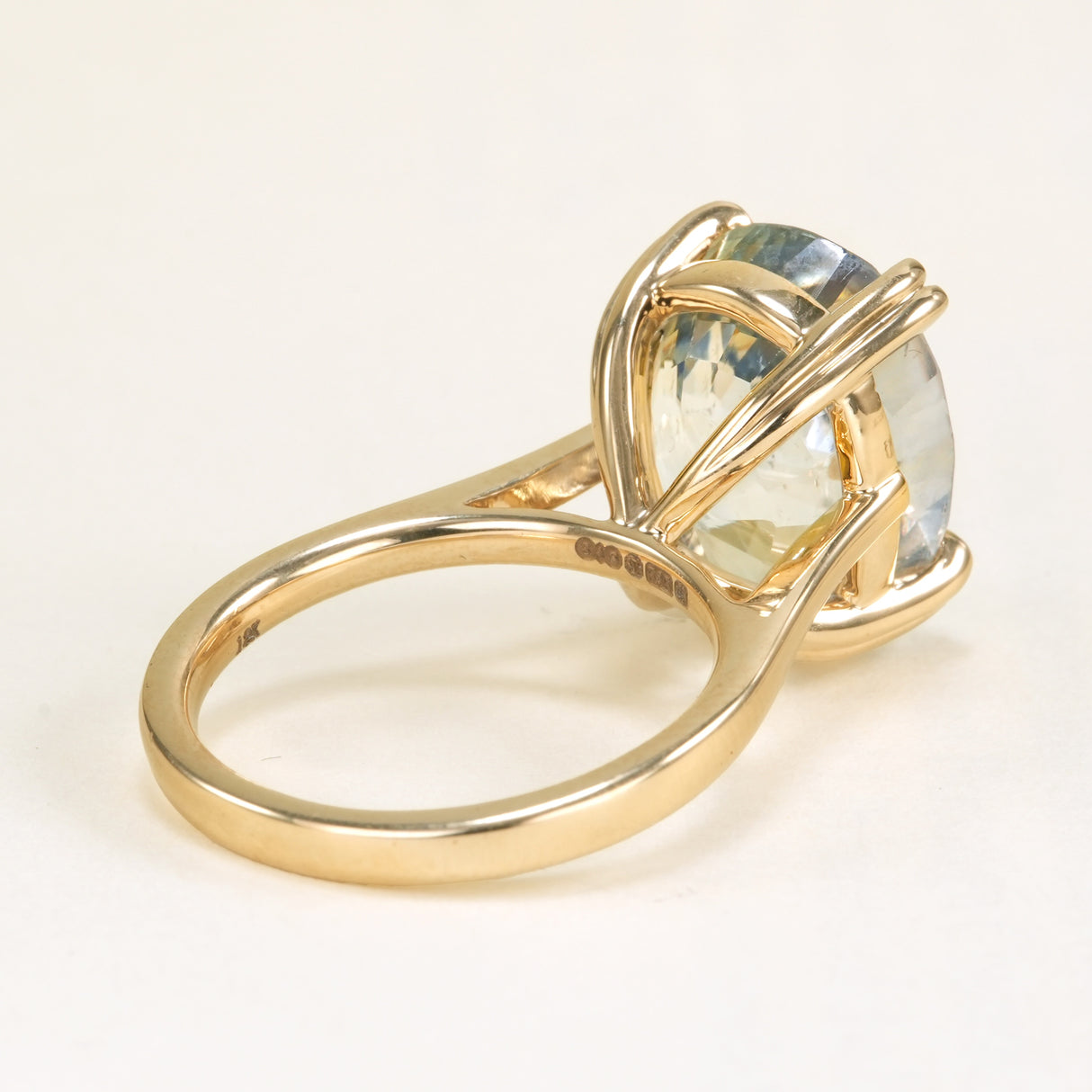 12.38ct Antique-cut Light blue sapphire cocktail ring