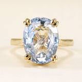 12.38ct Antique-cut Light blue sapphire cocktail ring