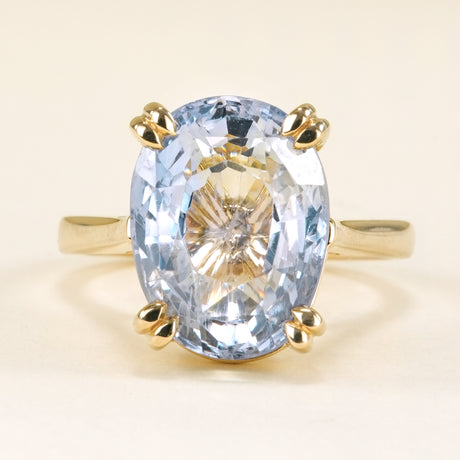 12.38ct Antique-cut Light blue sapphire cocktail ring