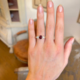 Antique, Victorian ruby & diamond three-stone ring