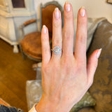 Vintage, 1950s black opal & diamond cluster ring