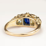 Antique, Victorian sapphire & diamond three-stone ring