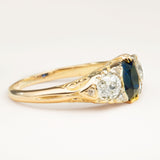 Antique, Victorian sapphire & diamond three-stone ring