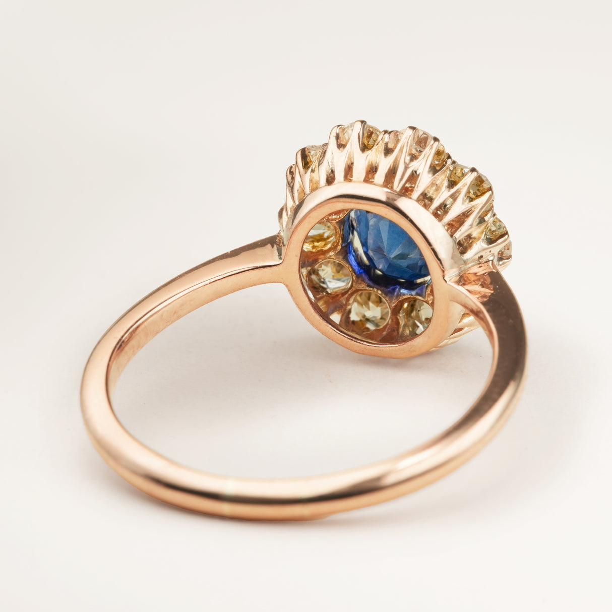 Antique, 1920s synthetic sapphire & diamond cluster ring