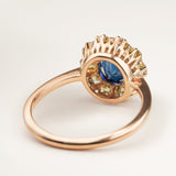 Antique, 1920s synthetic sapphire & diamond cluster ring