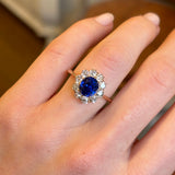 Antique, 1920s royal-blue synthetic sapphire & diamond cluster ring