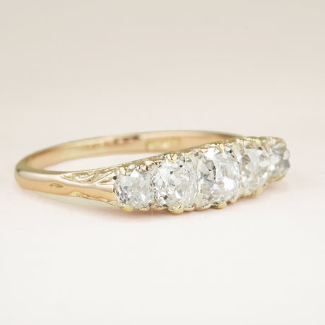 Antique, Victorian diamond five-stone ring