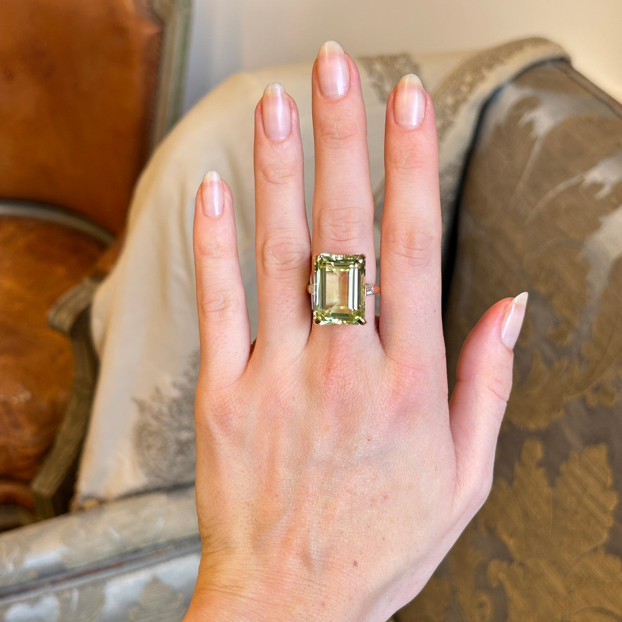 Vintage, Cartier 1950s green beryl and diamond cocktail ring