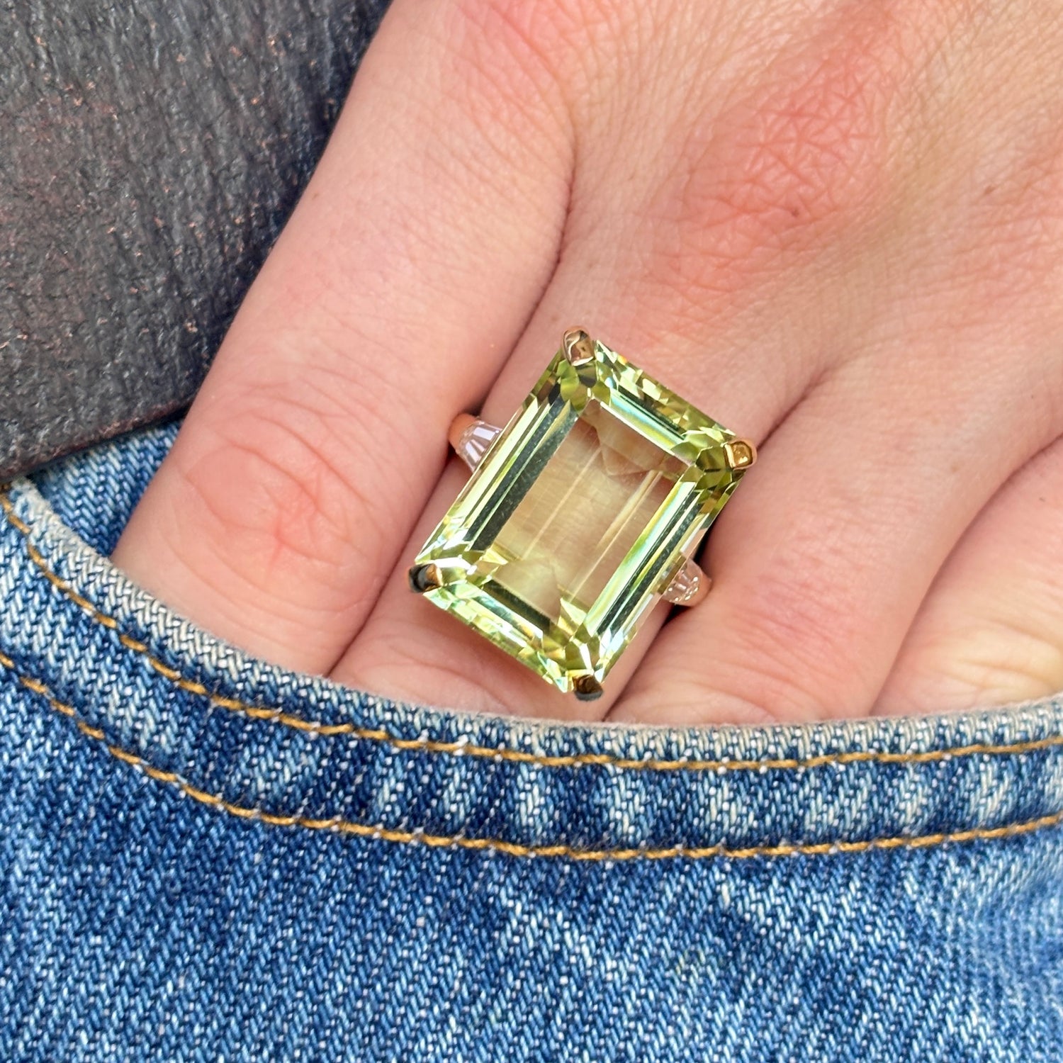 Vintage, Cartier 1950s green beryl and diamond cocktail ring