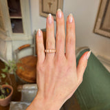 Antique, Victorian coral & diamond half-hoop ring