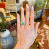 Vintage, 1950's emerald and diamond three-stone ring