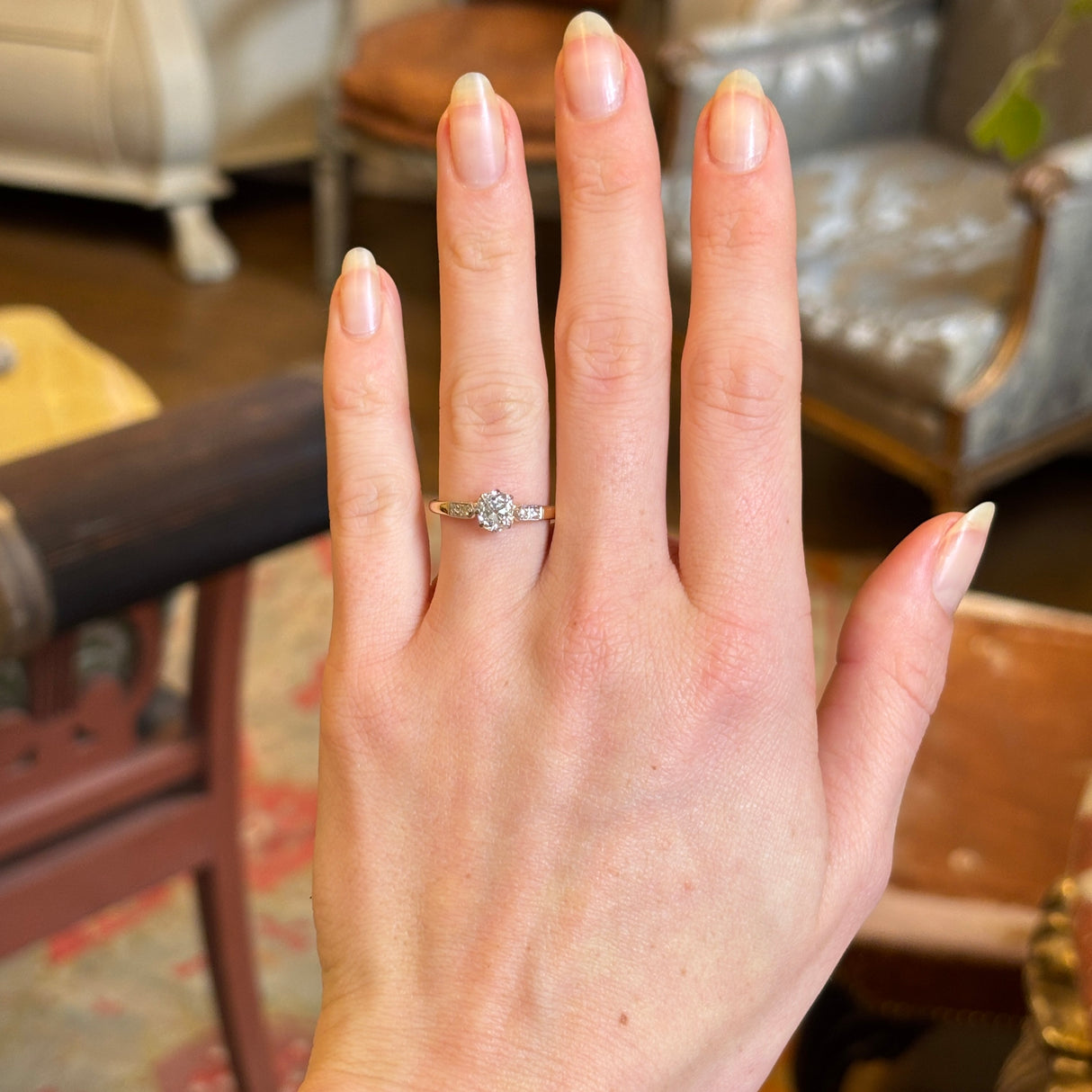 Antique, Edwardian diamond engagement ring