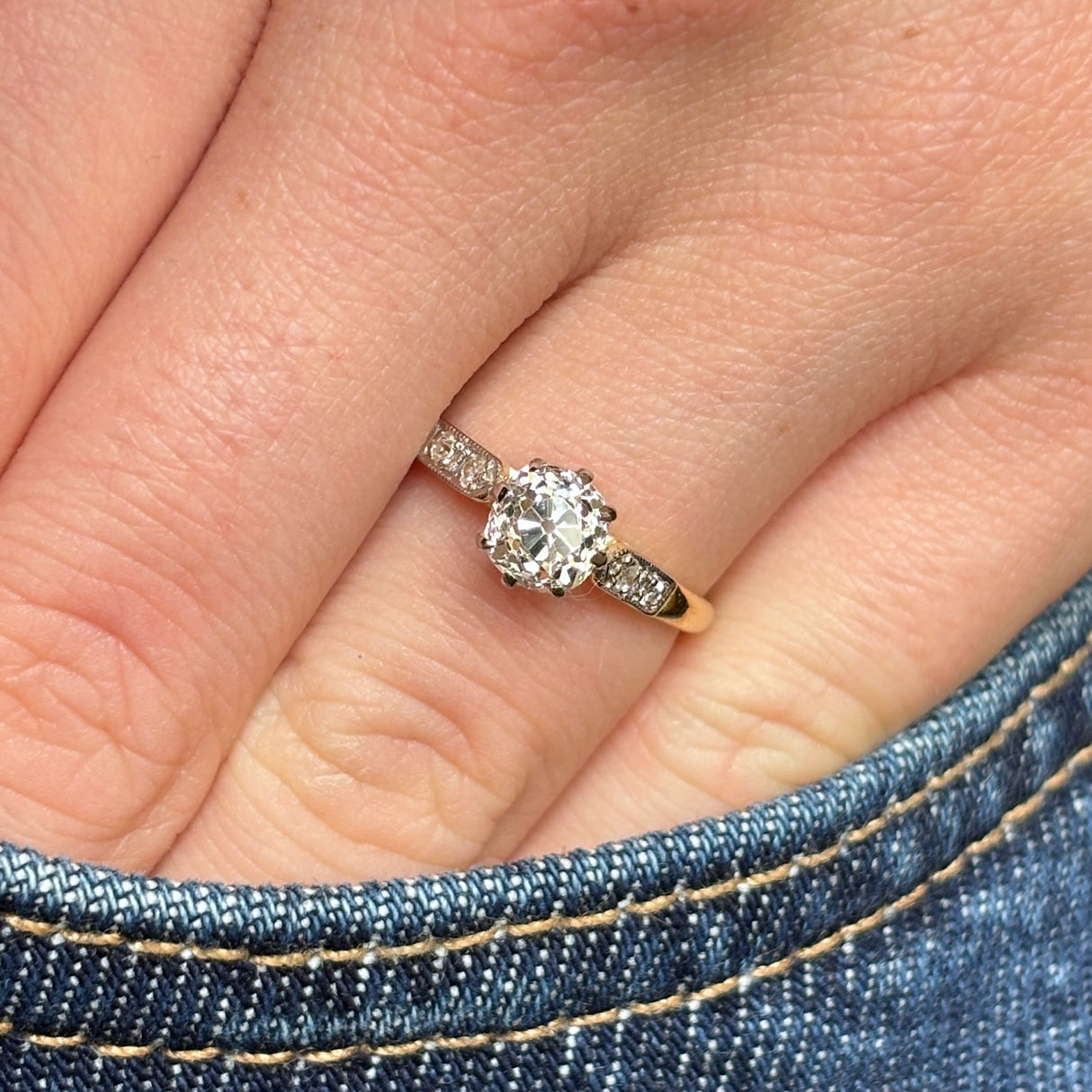 Antique, Edwardian diamond engagement ring