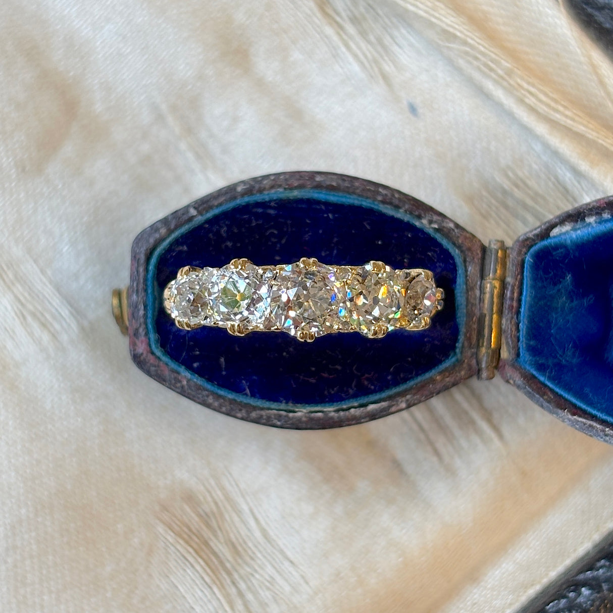 Antique, Victorian diamond five-stone ring