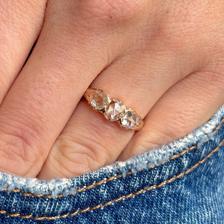 Antique, Victorian diamond three-stone engagement ring