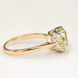 Antique, Victorian 2.88ct Champagne diamond solitaire engagement ring