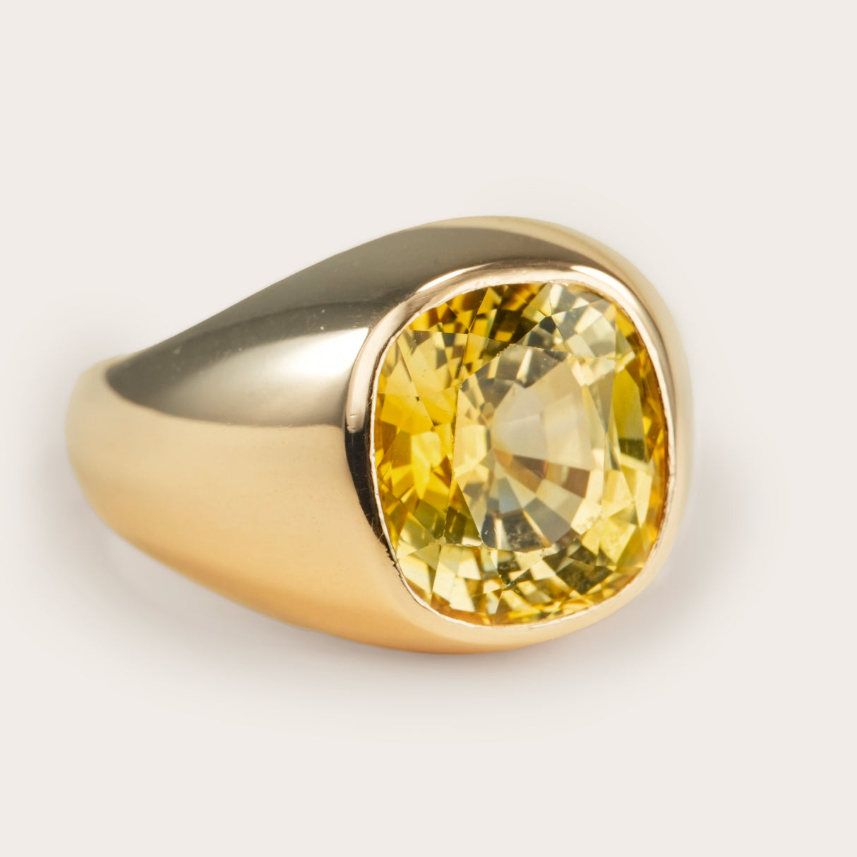 Vintage, 1950's Austrian yellow sapphire cocktail ring