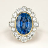Vintage, 1990's sapphire and diamond cluster ring