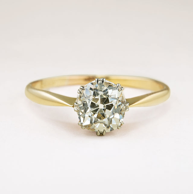Antique, Edwardian diamond solitaire engagement ring