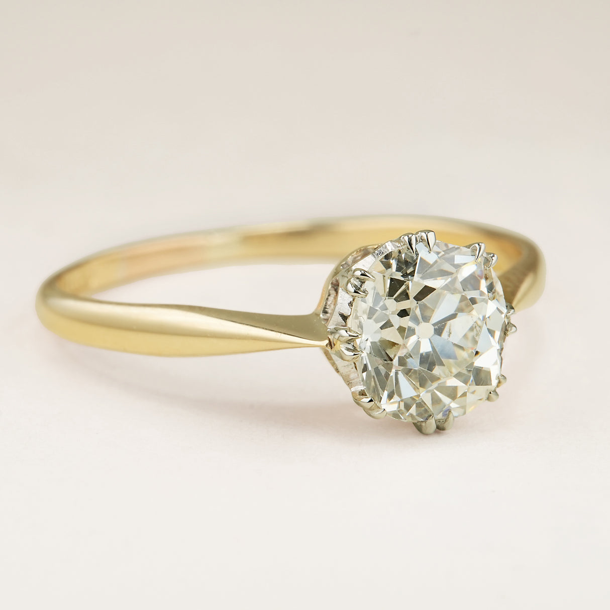 Antique, Edwardian diamond solitaire engagement ring