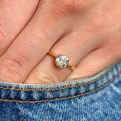Antique, Edwardian diamond solitaire engagement ring
