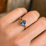 Vintage, oval-cut 2ct sapphire solitaire engagement ring