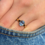 Vintage, oval-cut 2ct sapphire solitaire engagement ring