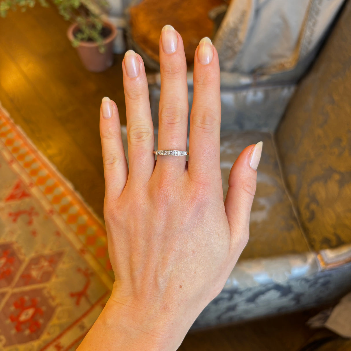 Antique, 1920's old-cut diamond half-eternity ring