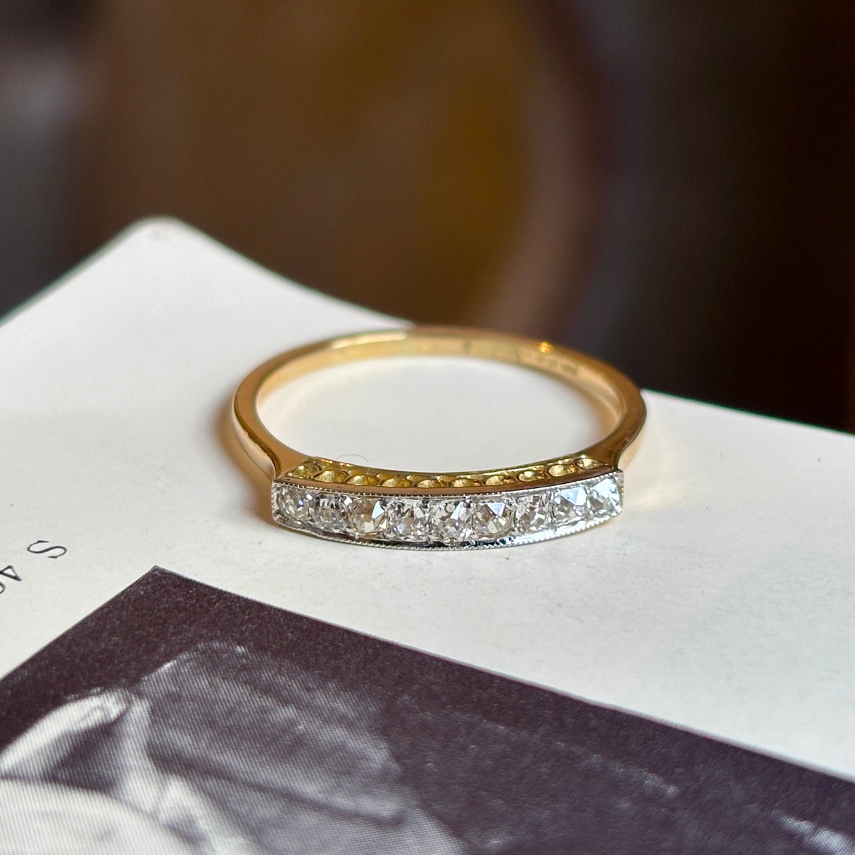 Antique, 1920's old-cut diamond half-eternity ring