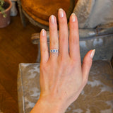 Antique, Edwardian sapphire and diamond triple cluster ring