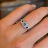 Antique, Edwardian sapphire and diamond triple cluster ring