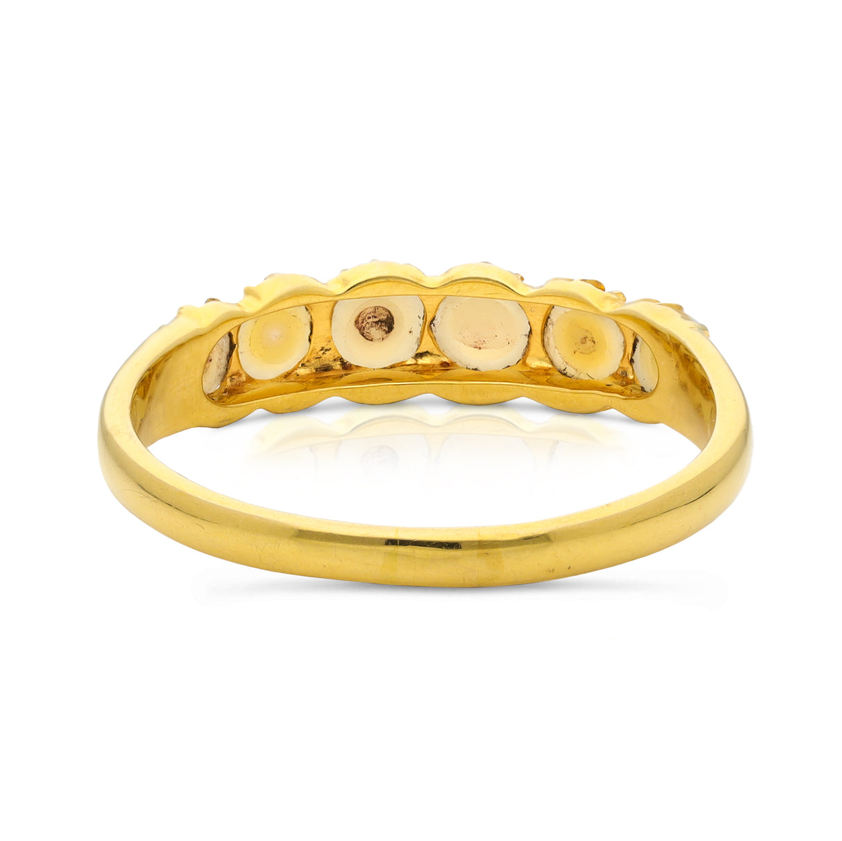 Antique natural pearl half hoop ring