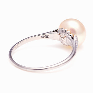 Exceptional, Edwardian, natural pearl & diamond ring