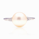 Exceptional, Edwardian, natural pearl & diamond ring