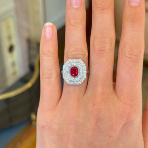 Art Deco, ruby & diamond ring